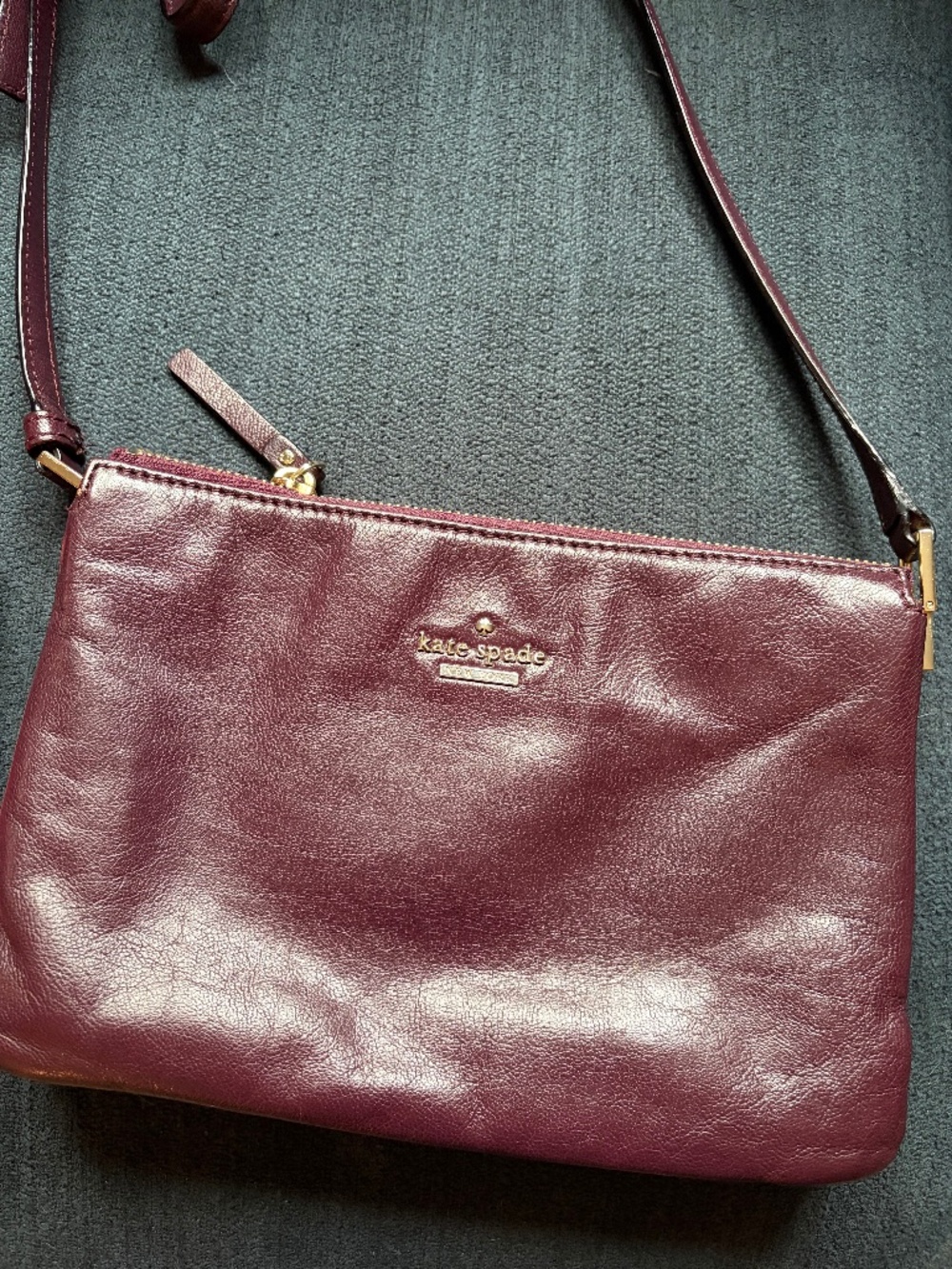 Kate Spade NY Leather Burgundy Shoulder/Crossbody Bag